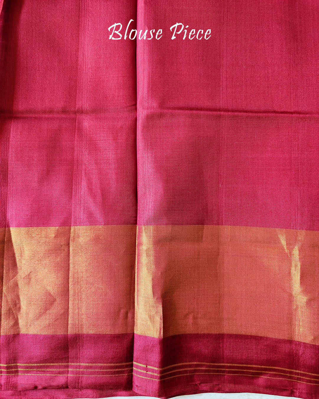 White Red Handwoven Mulberry Silk Rajkot Patola Saree – Matching Red Blouse Piece View showcasing the coordinated red blouse fabric designed to complement the plain white body, contrasting red palla and border.