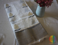 White Pure Chanderi Handloom Katan Silk Saree | Elegantt Drapes