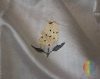 White Pure Chanderi Handloom Katan Silk Saree | Elegantt Drapes