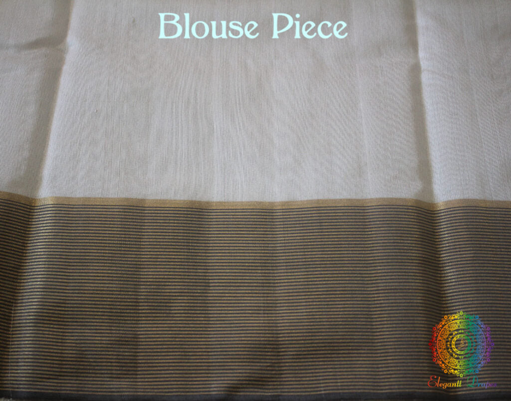 White Pure Chanderi Handloom Katan Silk Saree | Elegantt Drapes
