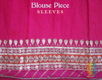 White Gota Patti Handwork Pure Chinon Crepe Saree