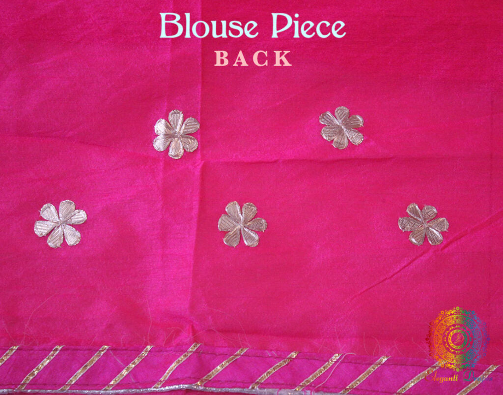 White Gota Patti Handwork Pure Chinon Crepe Saree