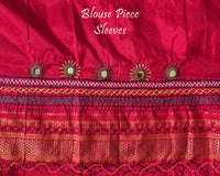 Blouse sleeve detail with Lambani embroidery on matching silk fabric