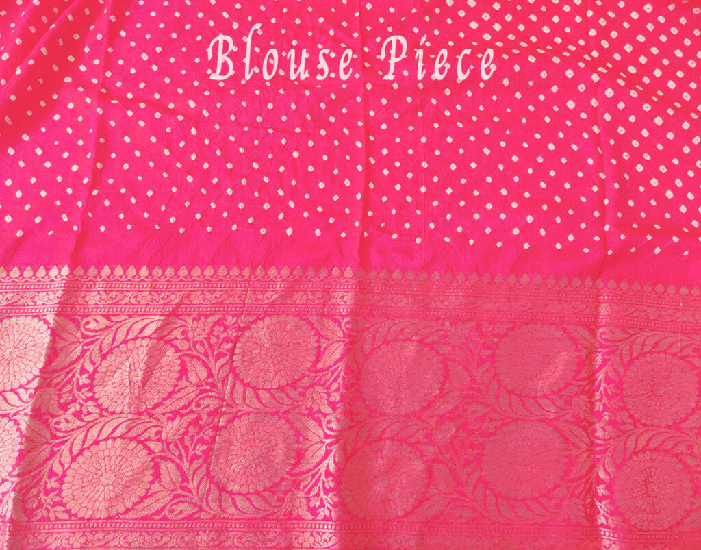 Yellow Silk Bandhani Meenakari Saree – Bandhani Saree Online India | Elegantt Drapes