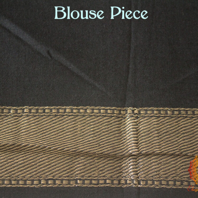 Black White Checkered Pure Banarasi Handloom Cotton Saree