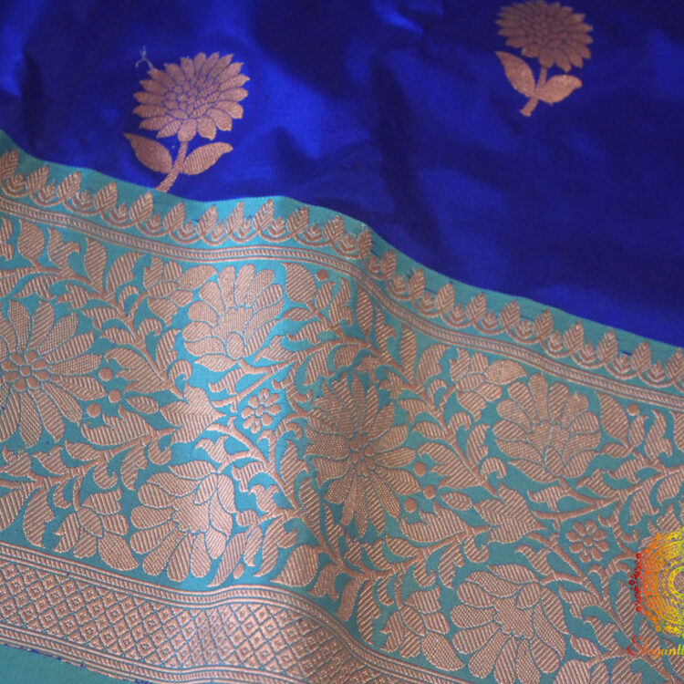 Royal Blue Pure Banarasi Handloom Katan Silk Saree