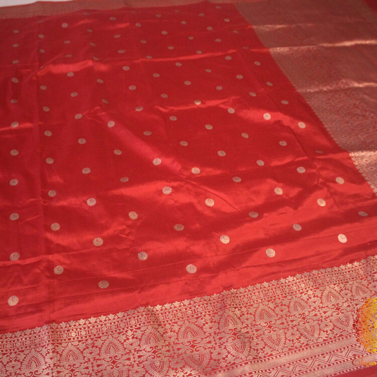 Handwoven Red Banarasi Pure Katan Silk Saree