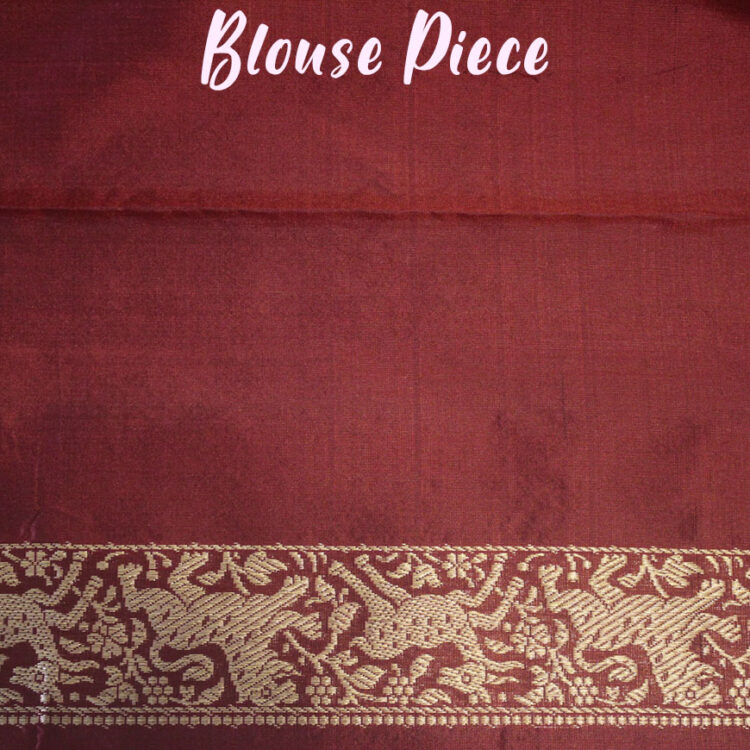 Maroon Pure Banarasi Katan Silk Shikargah Saree