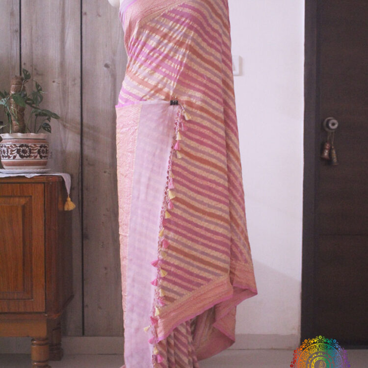 Pink Rangkat Banarasi Handloom Khaddi Georgette Saree