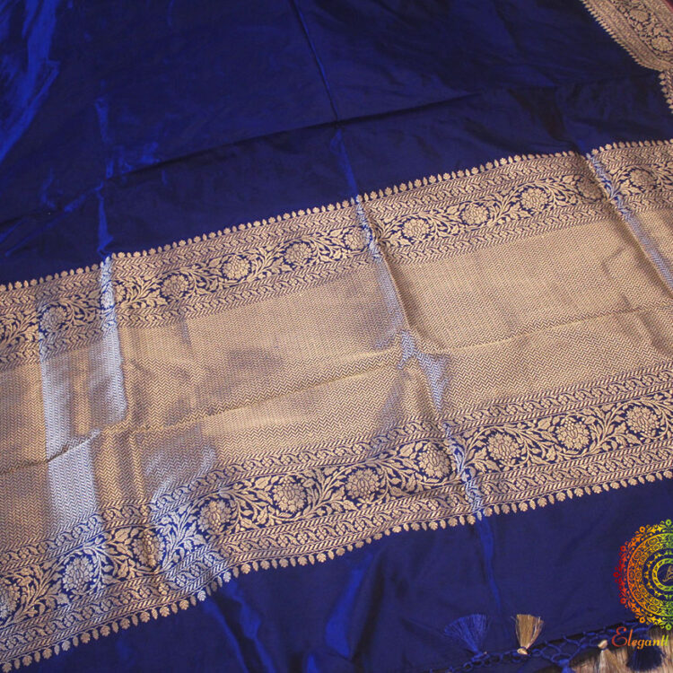 Royal Blue Banarasi Handloom Pure Katan Silk Saree