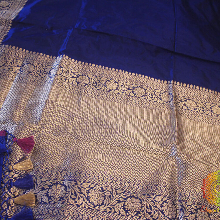 Royal Blue Banarasi Handloom Pure Katan Silk Saree