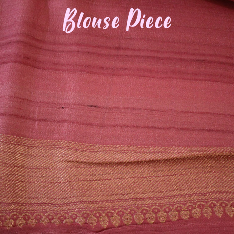 Rouge Pink Pure Banarasi Handloom Tussar Georgette Saree