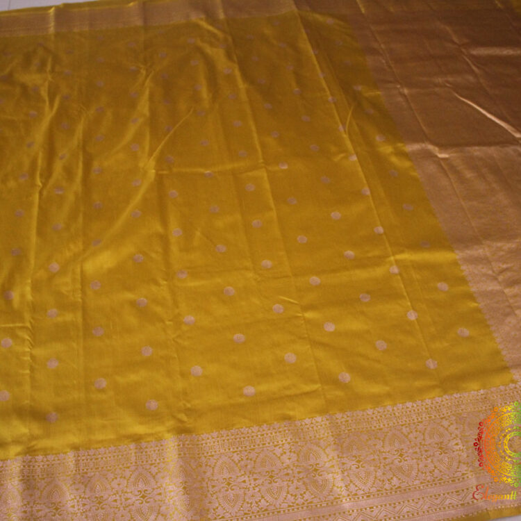 Golden Banarasi Handloom Pure Katan Silk Saree