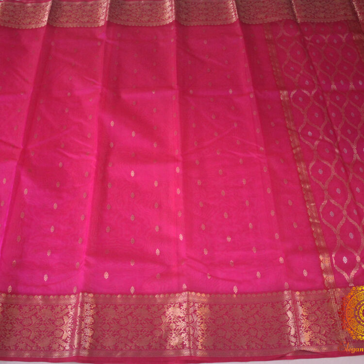 Pink Pure Chanderi Handloom Katan Silk Saree