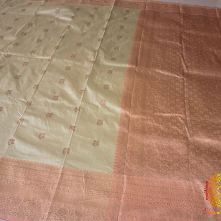 Pista Green Banarasi Handloom Pure Katan Silk Saree