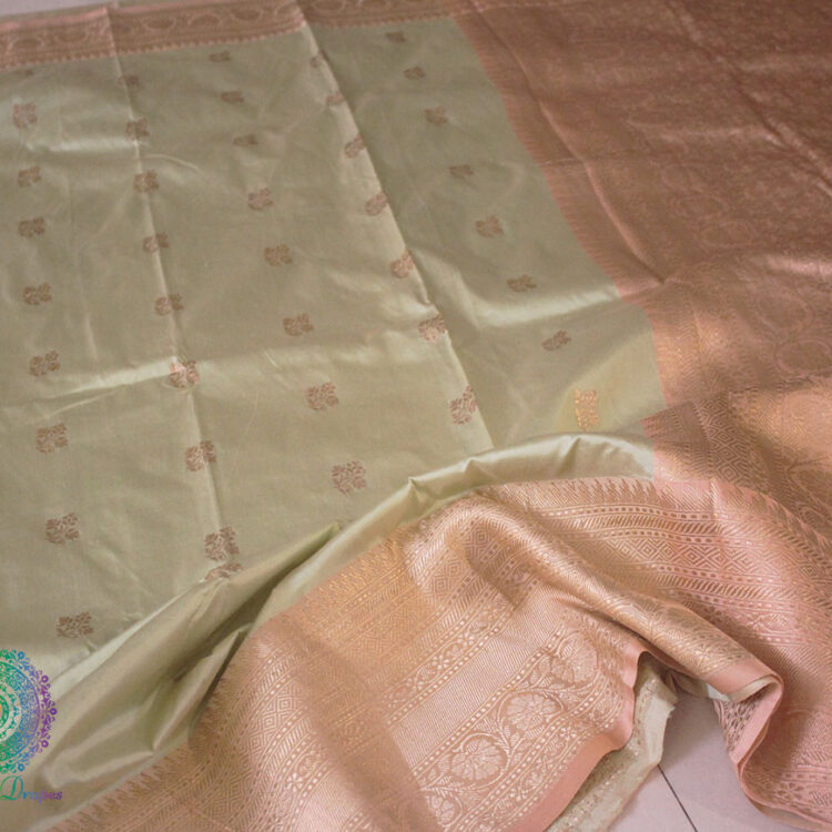 Pista Green Banarasi Handloom Pure Katan Silk Saree