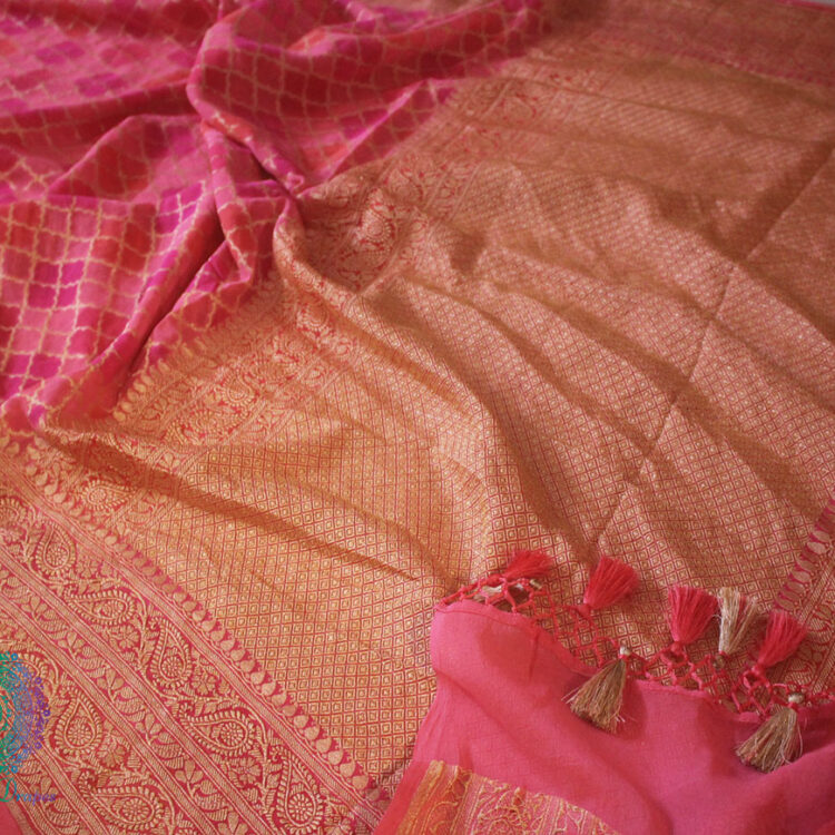 Pink Rangkat Banarasi Handloom Georgette Saree