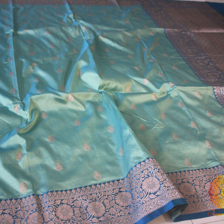 Blue Banarasi Handloom Pure Katan Silk Saree